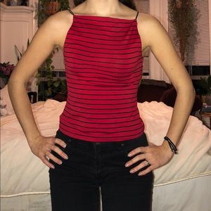 Red and black striped vintage tank top